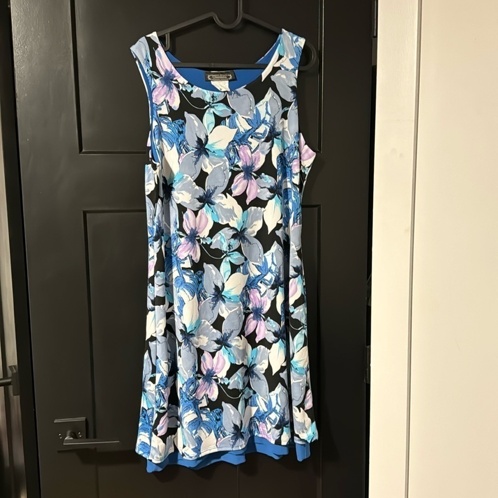 🎉 Clientele Vintage Watercolour Floral Stretchy Swing Dress